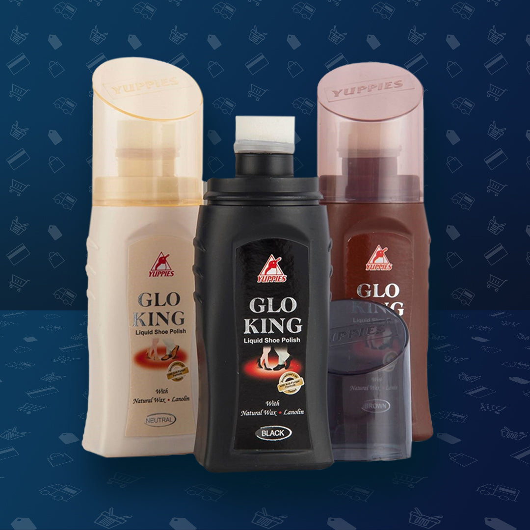 Glo King Polish Set – Black, Brown & Neutral | Leather Shine Kit